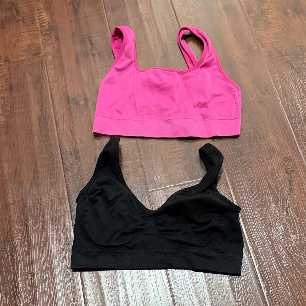 Women's Pink and Black Sports Bras and leggings - Picture 2 of 7